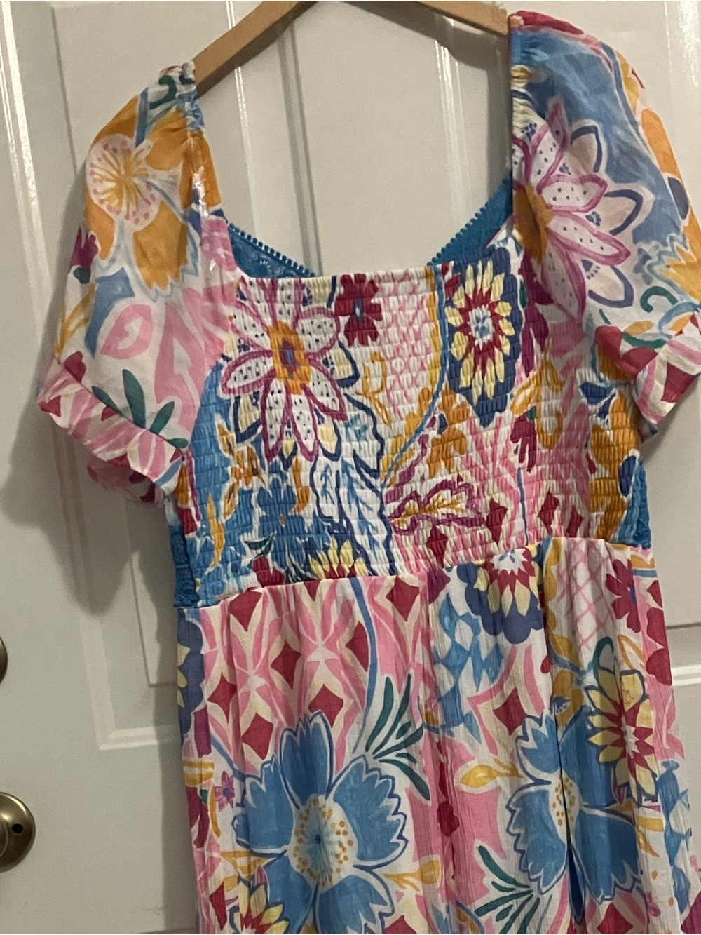 Luxology - floral maxi dress, pastel patchwork print - Picture 6 of 6